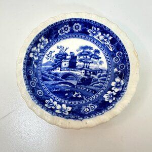 VTG Copeland Spode Tower Blue/White Butter Pat Mini Trinket Plate 3 -1/8"x 3/4"